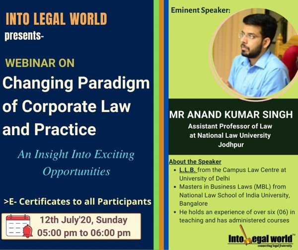 Changing Paradigm Of Corporate Law And Practice