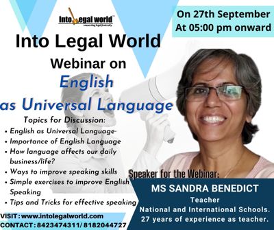 Webinar on 'English as Universal Language'